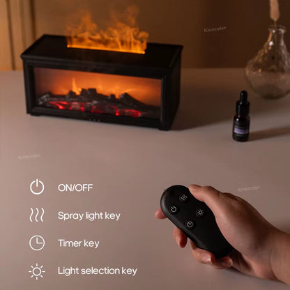 Transform Your Space with the Simulated Fireplace Flames Aroma Diffuser - Experience Relaxation with Essential Oils and Ultrasonic Humidification