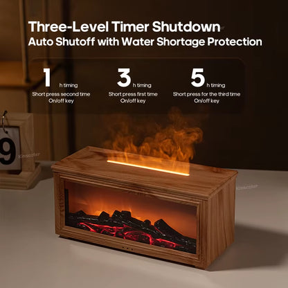 Transform Your Space with the Simulated Fireplace Flames Aroma Diffuser - Experience Relaxation with Essential Oils and Ultrasonic Humidification